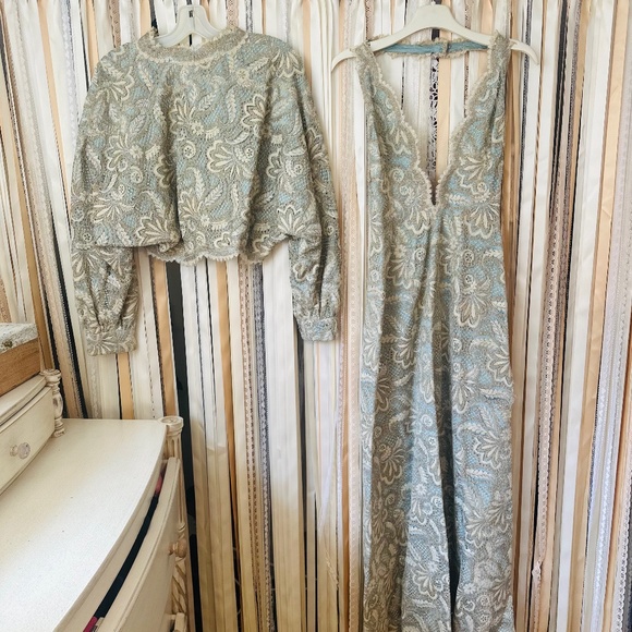 Vintage Lace One of a Kind Gown from the 1950's with Matching jacket - Picture 3 of 14